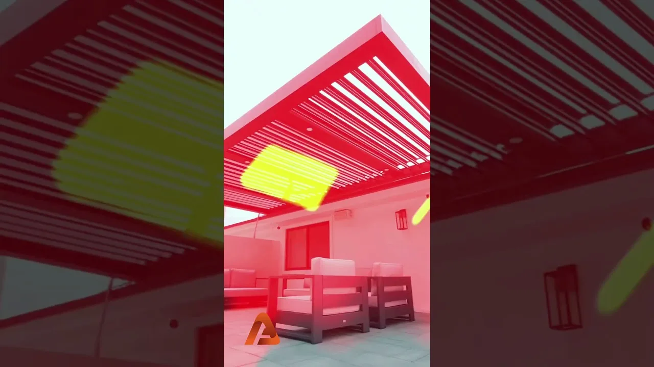 This patio roof adjusts to the weather automatically